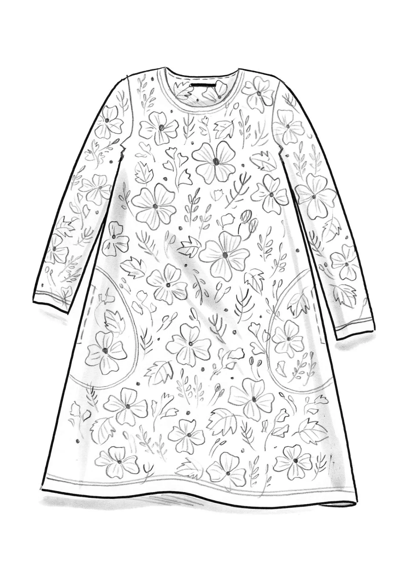 Gudrun Sjödén Kleider>Jerseykleid „Höstanemone“ aus Bio-Baumwolle/Modal Schwarz