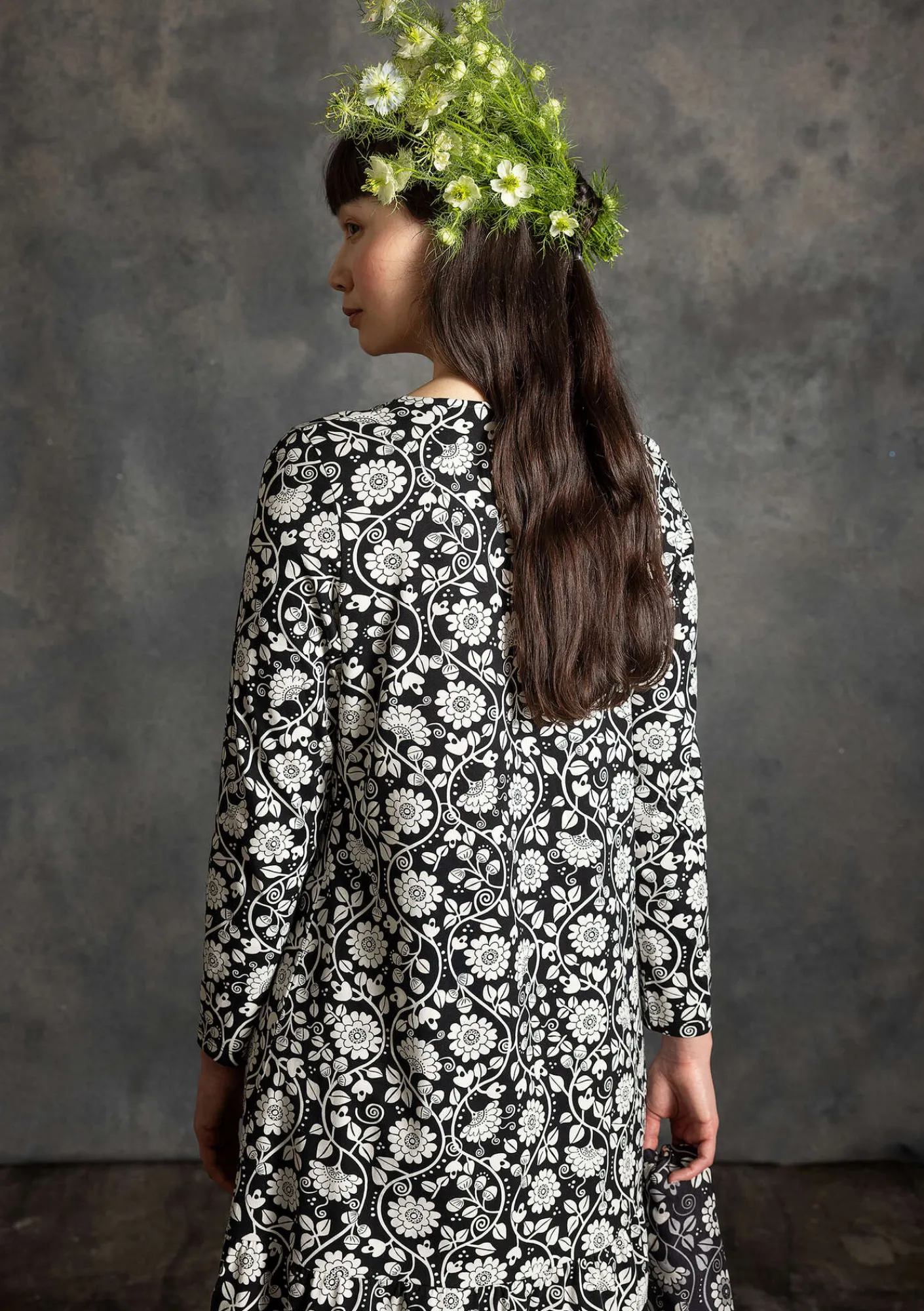 Gudrun Sjödén Kleider>Jerseykleid „Rupangi“ aus Bio-Baumwolle Schwarz