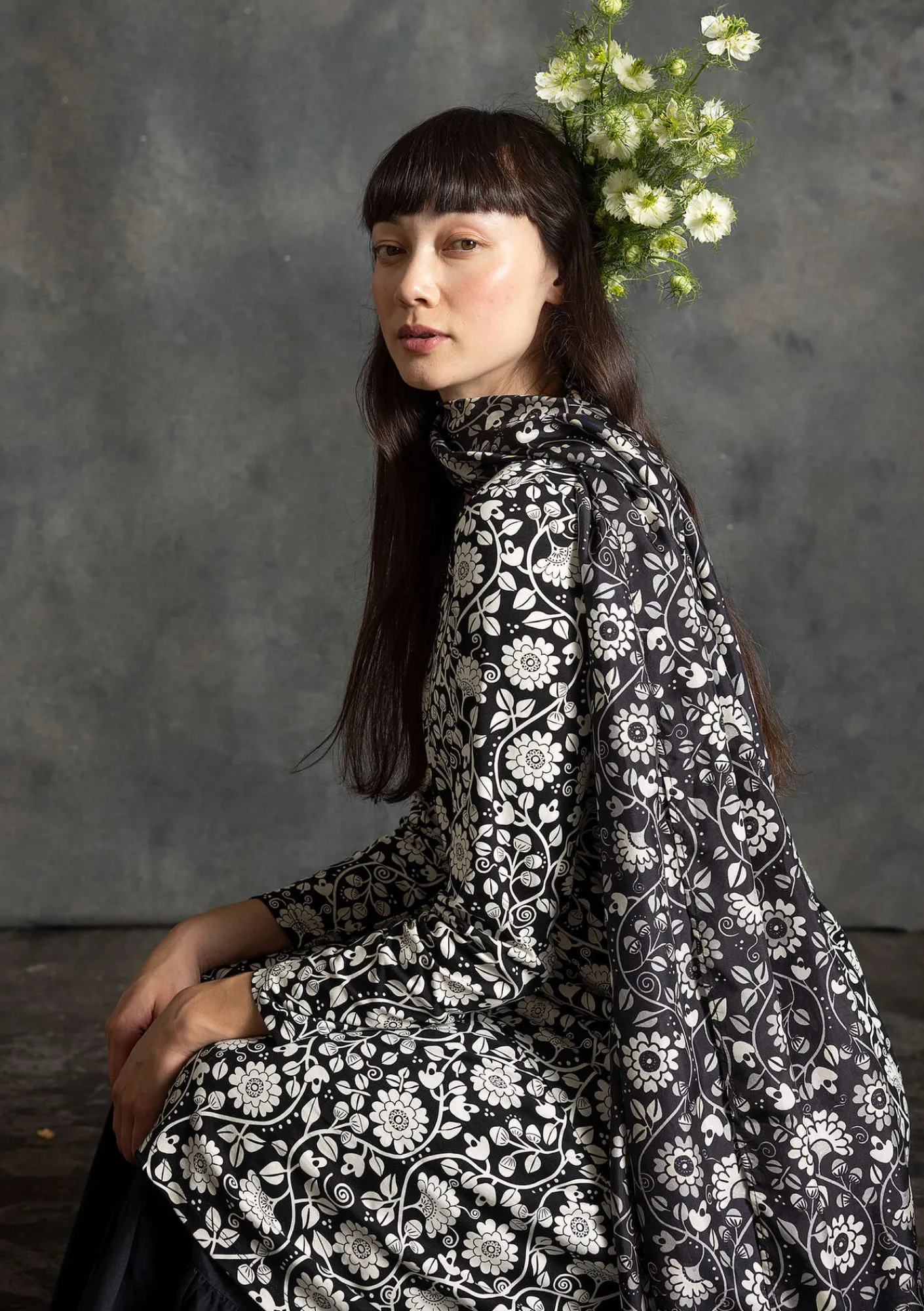 Gudrun Sjödén Kleider>Jerseykleid „Rupangi“ aus Bio-Baumwolle Schwarz