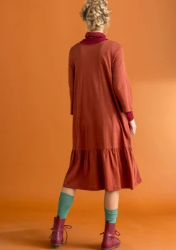Gudrun Sjödén Kleider>Jerseykleid „Tyra“ aus Bio-Baumwolle/Modal Rost