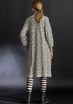 Gudrun Sjödén Kleider>Jerseykleid „Ylva“ aus Bio-Baumwolle/Elasthan Schwarz-gemustert