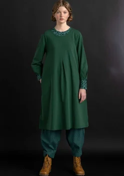 Gudrun Sjödén Kleider>Jerseykleid „Ylva“ aus Bio-Baumwolle/Elasthan Dunkelgrün