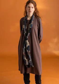 Gudrun Sjödén Kleider>Jerseykleid „Ylva“ aus Bio-Baumwolle/Elasthan Röstkaffee