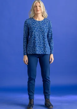 Gudrun Sjödén Leggings>Jerseyleggings aus Bio-Baumwollripp Indigoblau