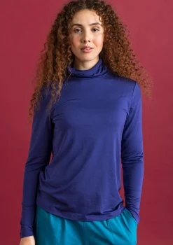 Gudrun Sjödén Pullover & Shirts>Jersey-Rollkragenshirt aus Lyocell/Elasthan Veilchen
