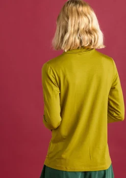 Gudrun Sjödén Pullover & Shirts>Jersey-Rollkragenshirt aus Lyocell/Elasthan Olivenöl