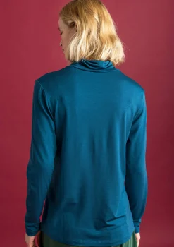 Gudrun Sjödén Pullover & Shirts>Jersey-Rollkragenshirt aus Lyocell/Elasthan Dunkelpetrol
