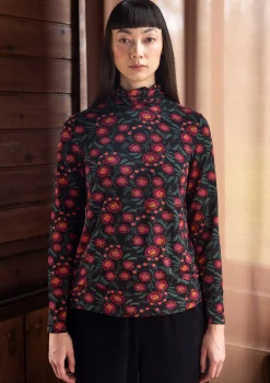 Gudrun Sjödén Pullover & Shirts>Jersey-Rollkragenshirt „Dagny“ aus Lyocell/Elasthan Schwarz