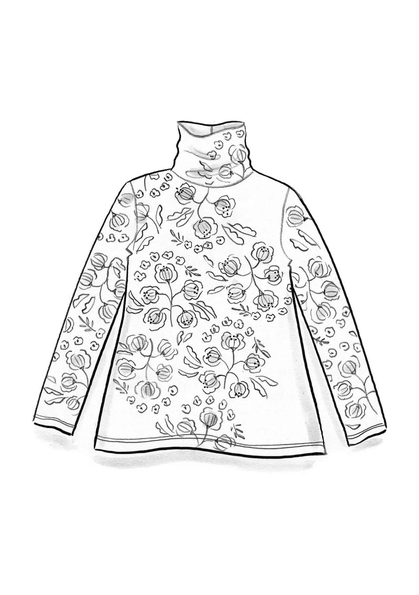 Gudrun Sjödén Pullover & Shirts>Jersey-Rollkragenshirt „Dagny“ aus Lyocell/Elasthan Schwarz