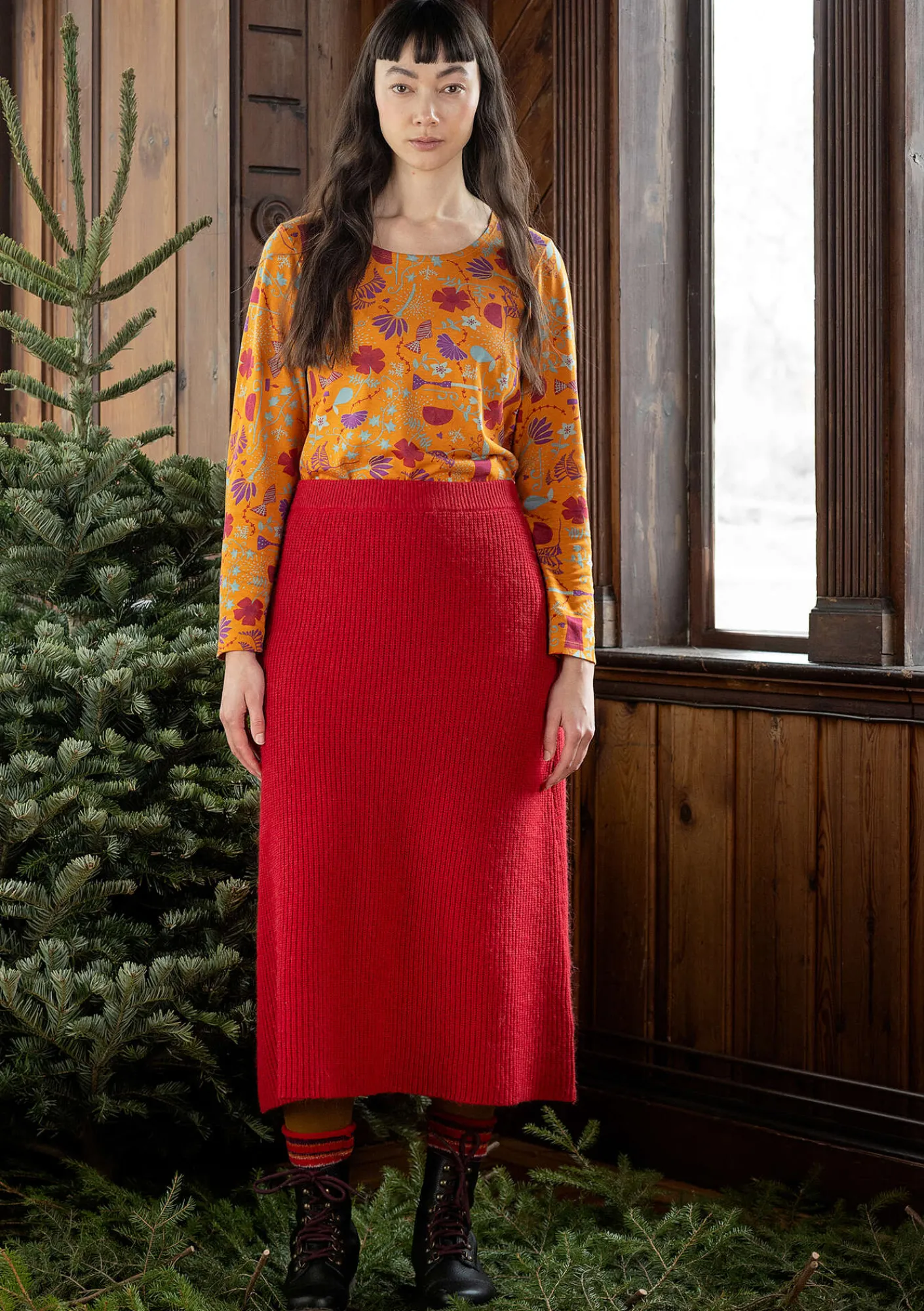 Gudrun Sjödén Pullover & Shirts>Jerseyshirt „Fyrverkeri“ aus Bio-Baumwolle/Modal Löwengelb