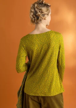 Gudrun Sjödén Pullover & Shirts>Jerseyshirt „Helga“ aus Lyocell/Elasthan Olivenöl-gemustert