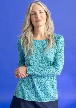 Gudrun Sjödén Pullover & Shirts>Jerseyshirt „Helga“ aus Lyocell/Elasthan Jade-gemustert