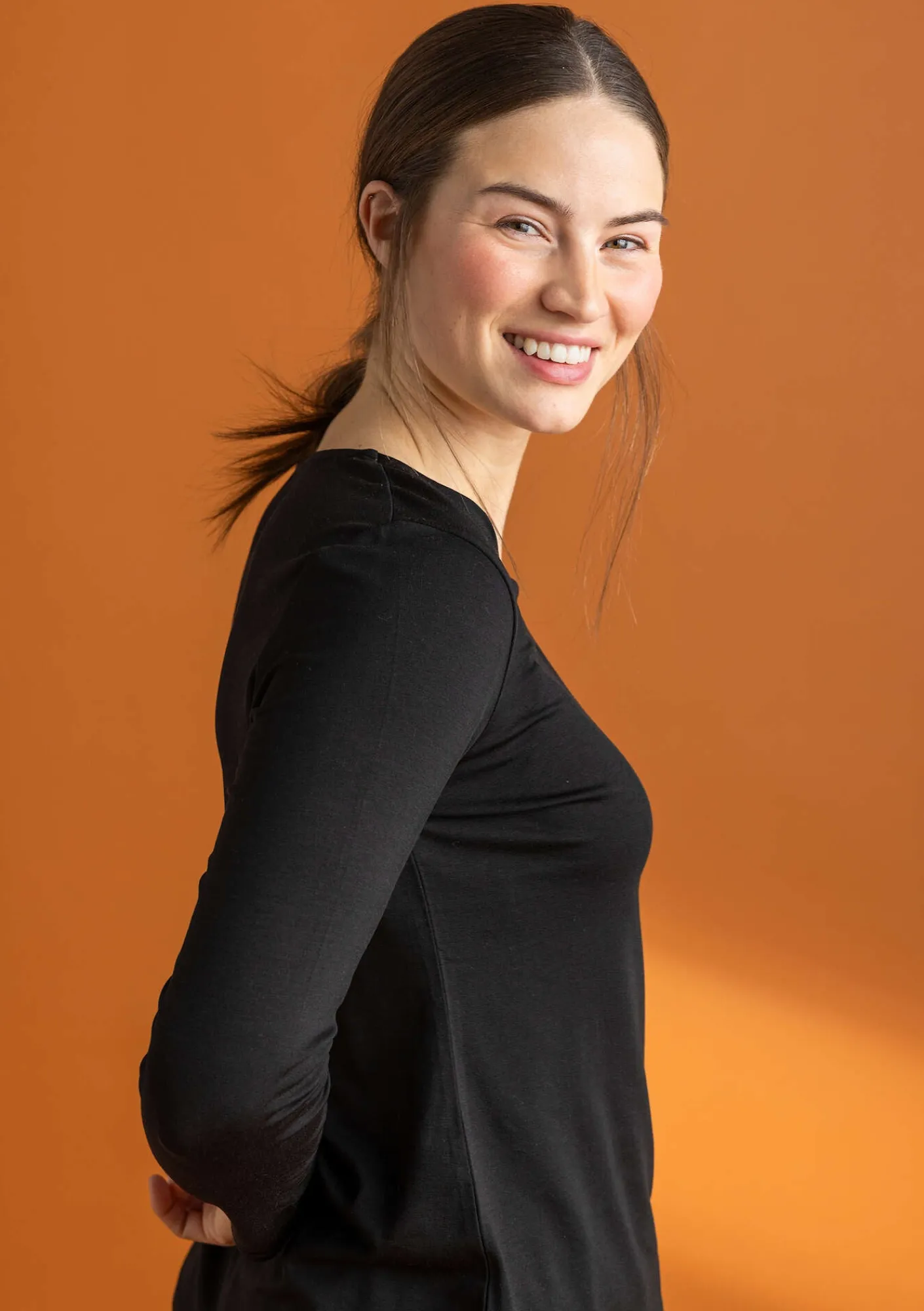 Gudrun Sjödén Pullover & Shirts>Jerseyshirt „Helga“ aus Lyocell/Elasthan Schwarz