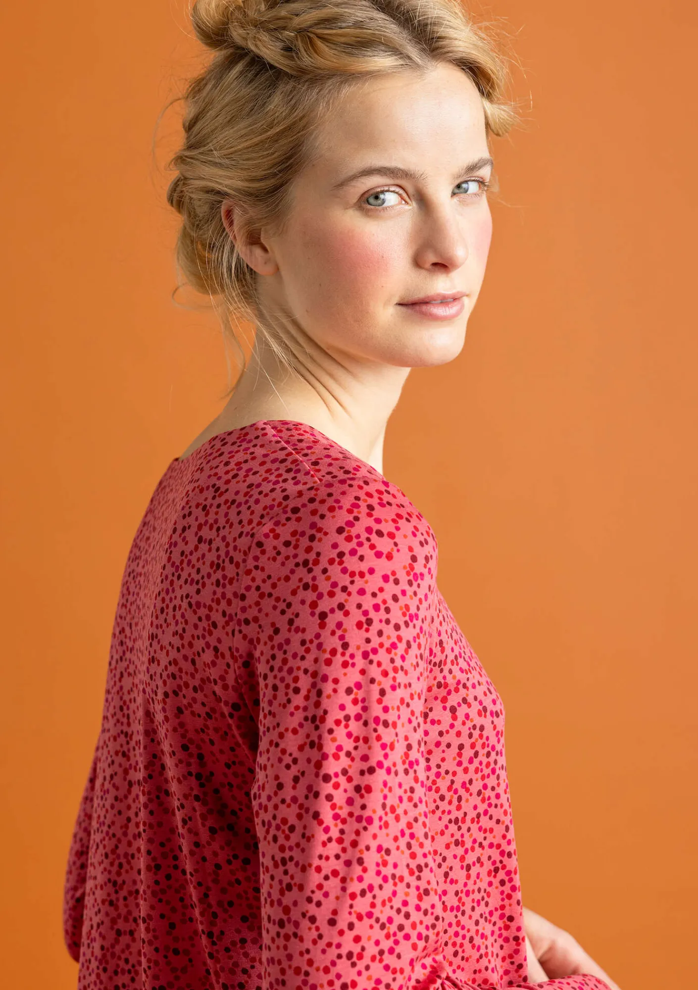 Gudrun Sjödén Pullover & Shirts>Jerseyshirt „Helga“ aus Lyocell/Elasthan Koralle/gemustert