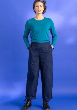 Gudrun Sjödén Pullover & Shirts>Jerseyshirt „Ylva“ aus Bio-Baumwolle/Elasthan Hellpetrol