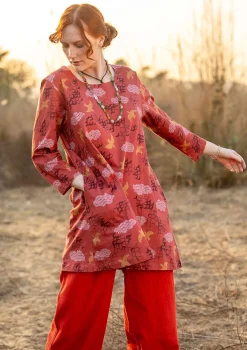 Gudrun Sjödén Tuniken>Jerseytunika „Flyttfågel“ aus Bio-Baumwolle Kürbis
