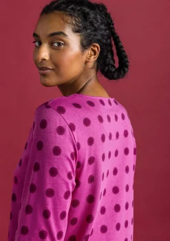 Gudrun Sjödén Tuniken>Jerseytunika „Tyra“ aus Bio-Baumwolle/Modal Cerise-gemustert