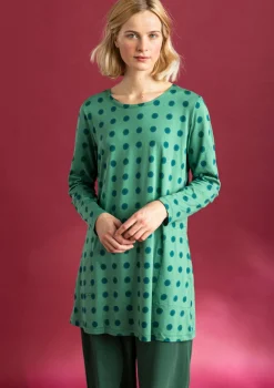 Gudrun Sjödén Tuniken>Jerseytunika „Tyra“ aus Bio-Baumwolle/Modal Malachit-gemustert