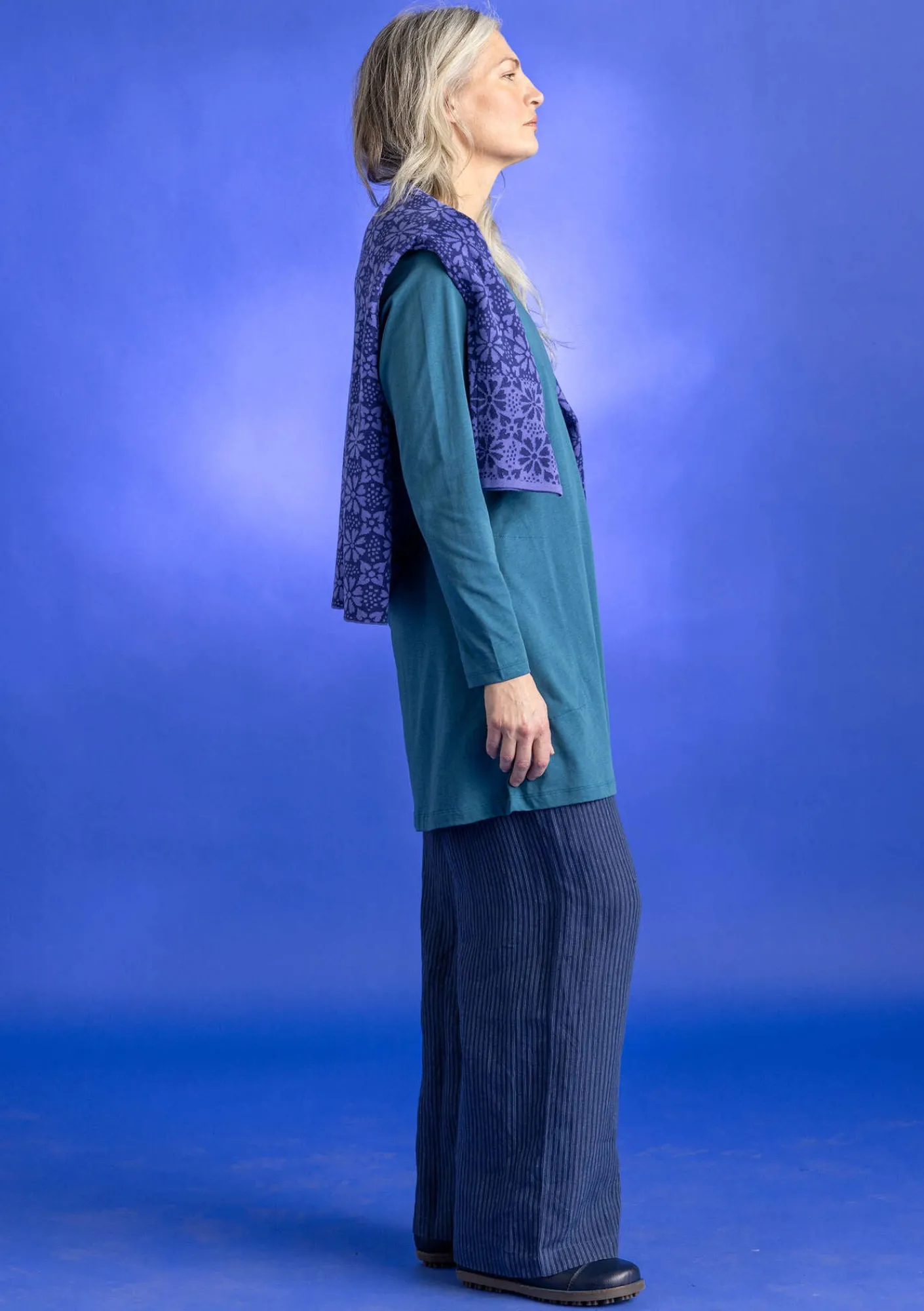 Gudrun Sjödén Tuniken>Jerseytunika „Tyra“ aus Bio-Baumwolle/Modal Dunkelpetrol