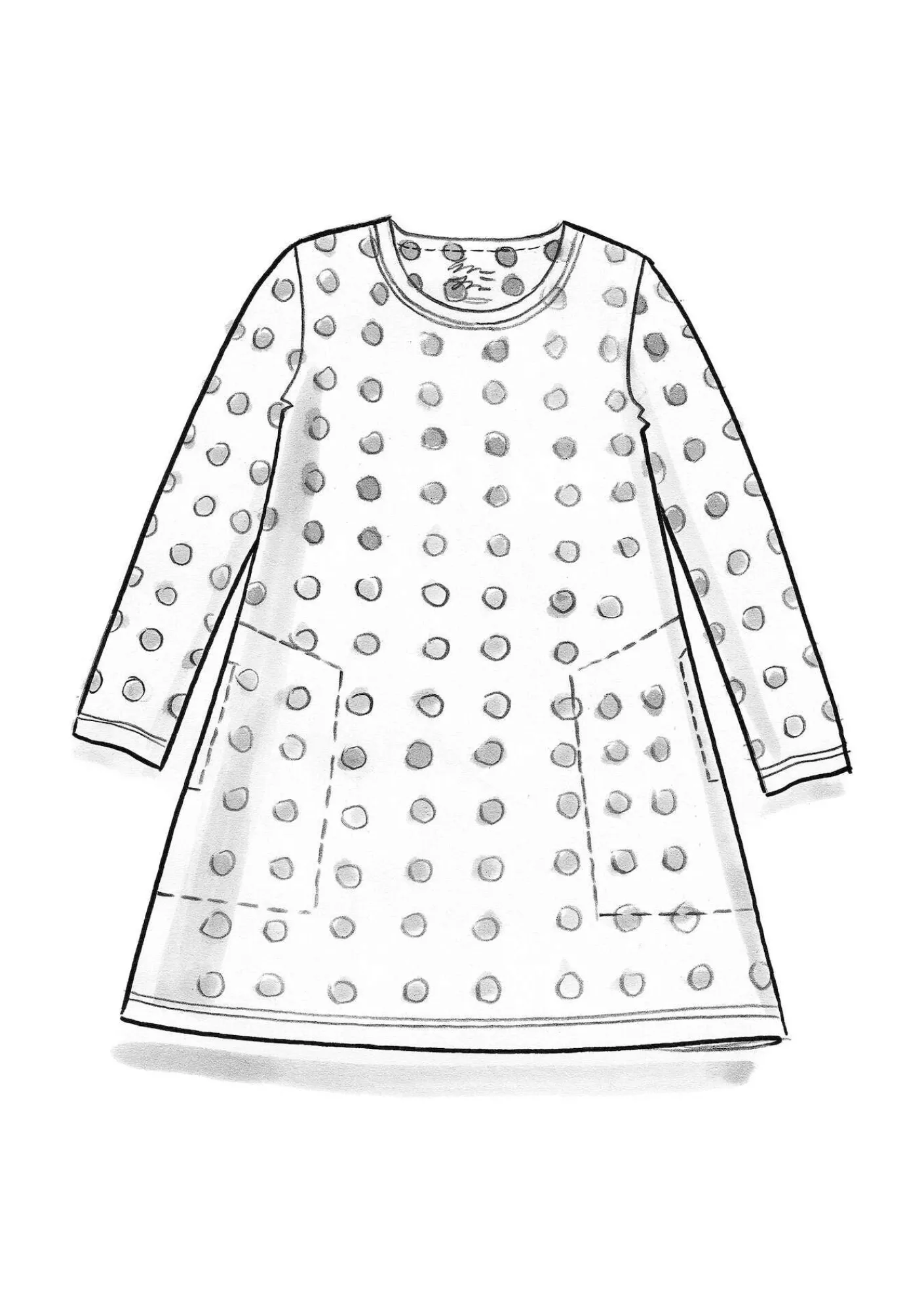 Gudrun Sjödén Tuniken>Jerseytunika „Tyra“ aus Bio-Baumwolle/Modal Dunkelindigo-gemustert