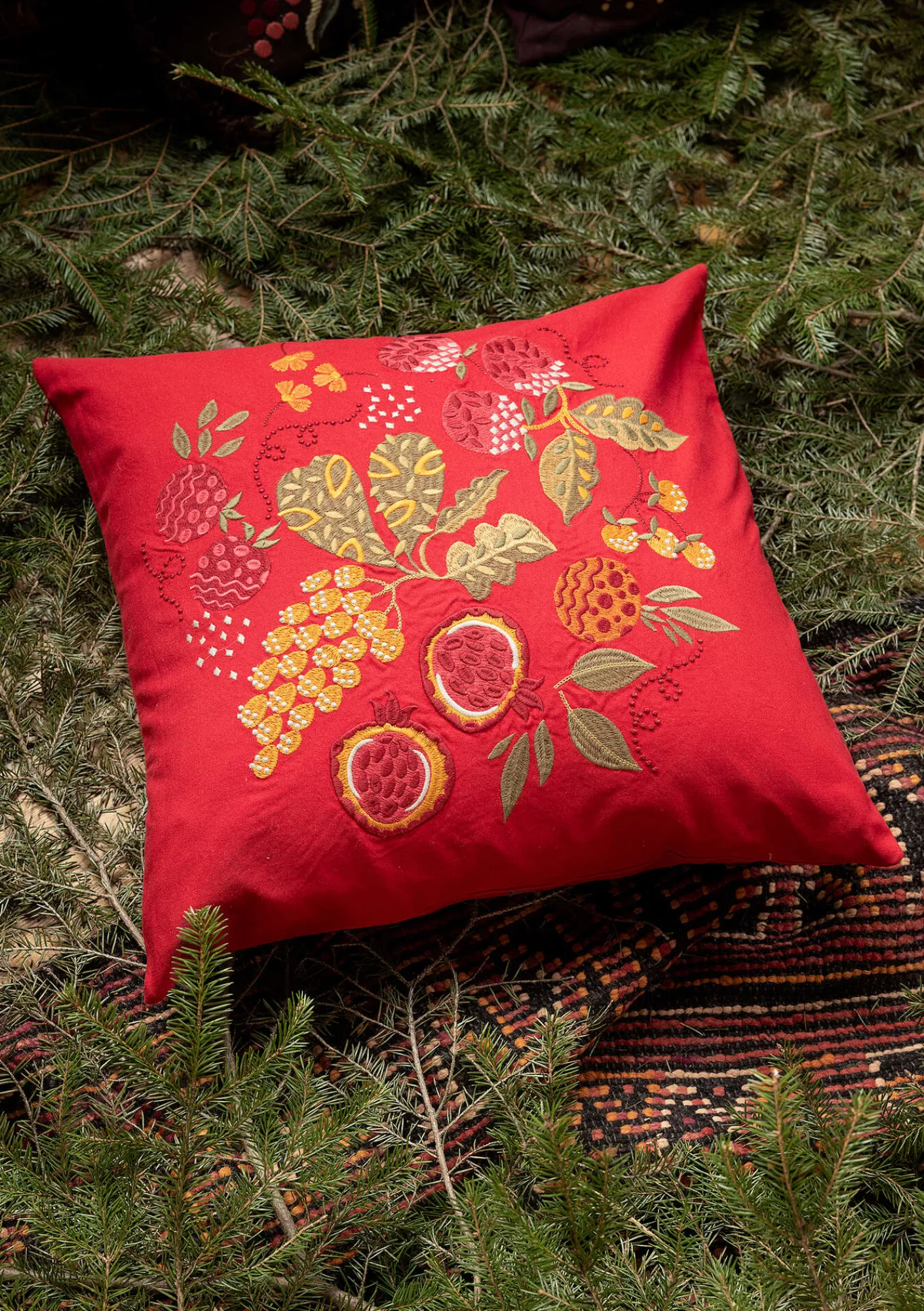 Gudrun Sjödén Kissen|Küche & Esszimmer>Kissenhülle „Fruits“ aus Bio-Baumwolle Tomate