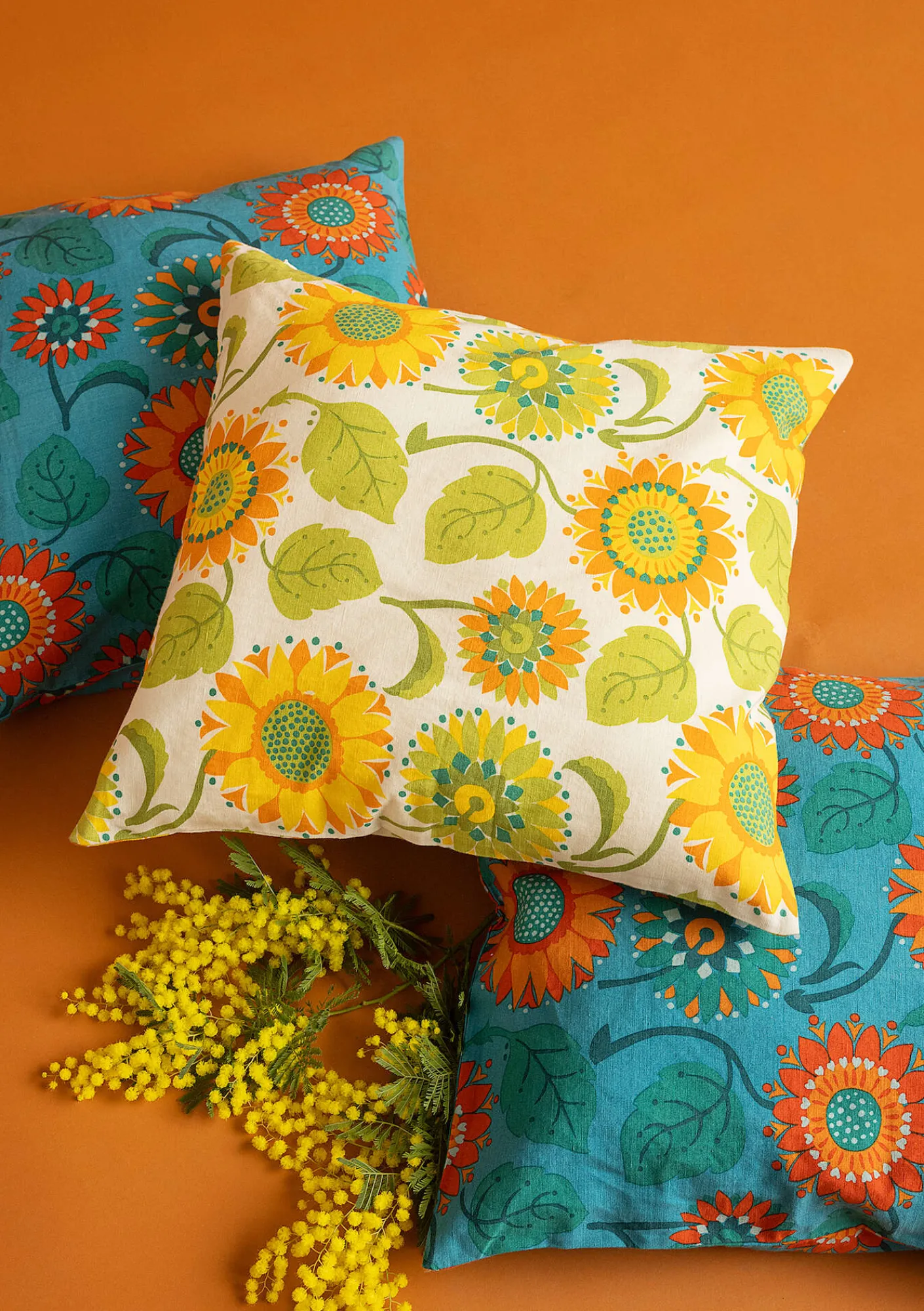 Gudrun Sjödén Dekoration & Accessoires|Kissen>Kissenhülle „Sunflower“ aus Bio-Baumwolle/Leinen Hellsand