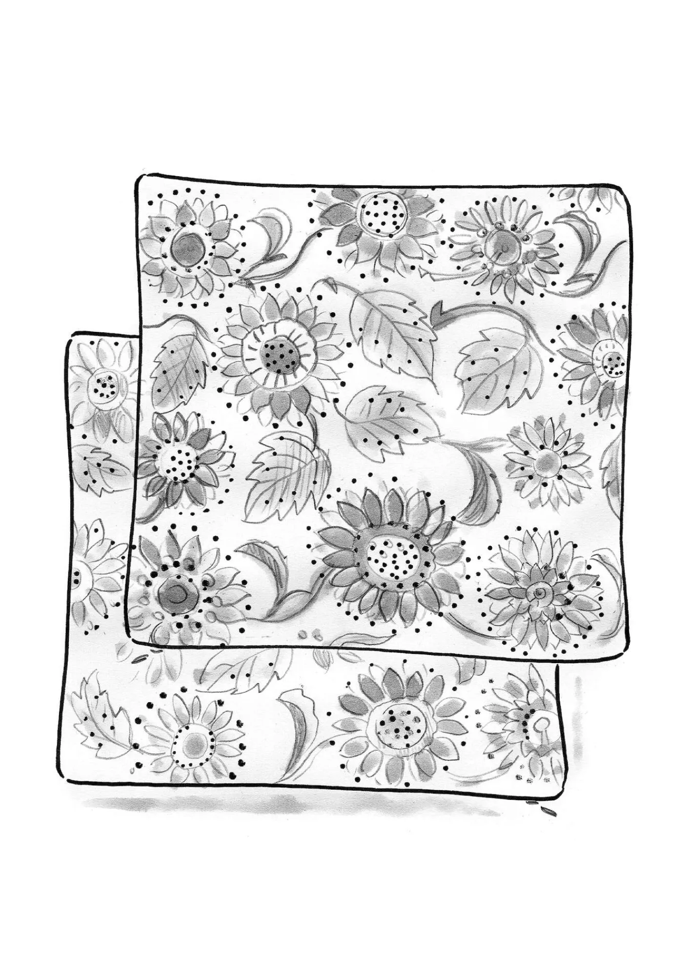 Gudrun Sjödén Dekoration & Accessoires|Kissen>Kissenhülle „Sunflower“ aus Bio-Baumwolle/Leinen Hellsand