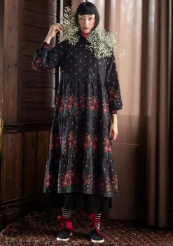 Gudrun Sjödén Kleider>Kleid „Asta“ aus Bio-Baumwollgewebe Schwarz