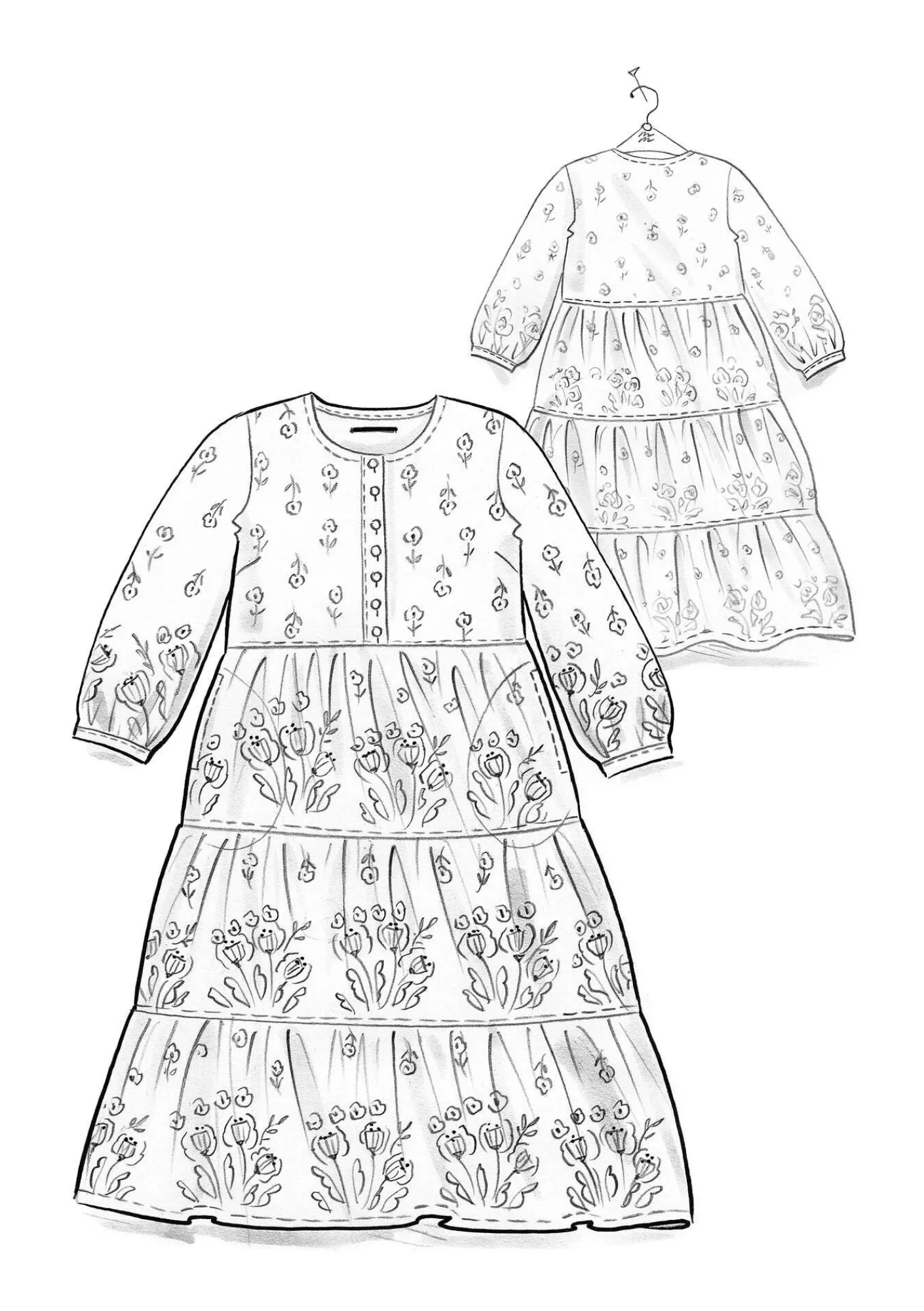 Gudrun Sjödén Kleider>Kleid „Asta“ aus Bio-Baumwollgewebe Schwarz