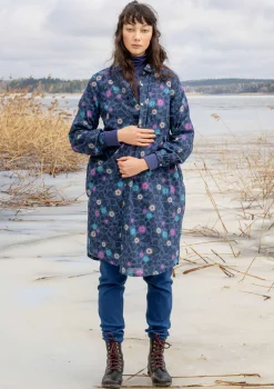 Gudrun Sjödén Kleider>Kleid „Borealis“ aus Bio-Baumwollgewebe Zartindigo