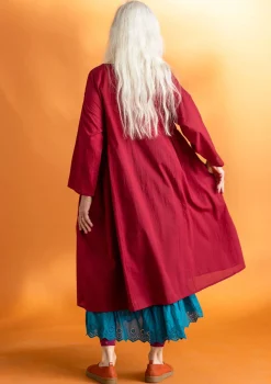 Gudrun Sjödén Kleider>Kleid „Hedda“ aus Bio-Baumwollgewebe Granatapfel