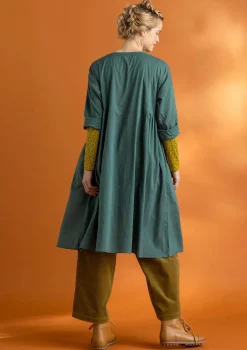 Gudrun Sjödén Kleider>Kleid „Hedda“ aus Bio-Baumwollgewebe Opalgrün