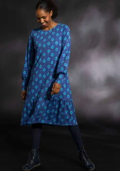 Gudrun Sjödén Kleider>Kleid „Katmandu“ aus Bio-Baumwolle/Modal Lupine