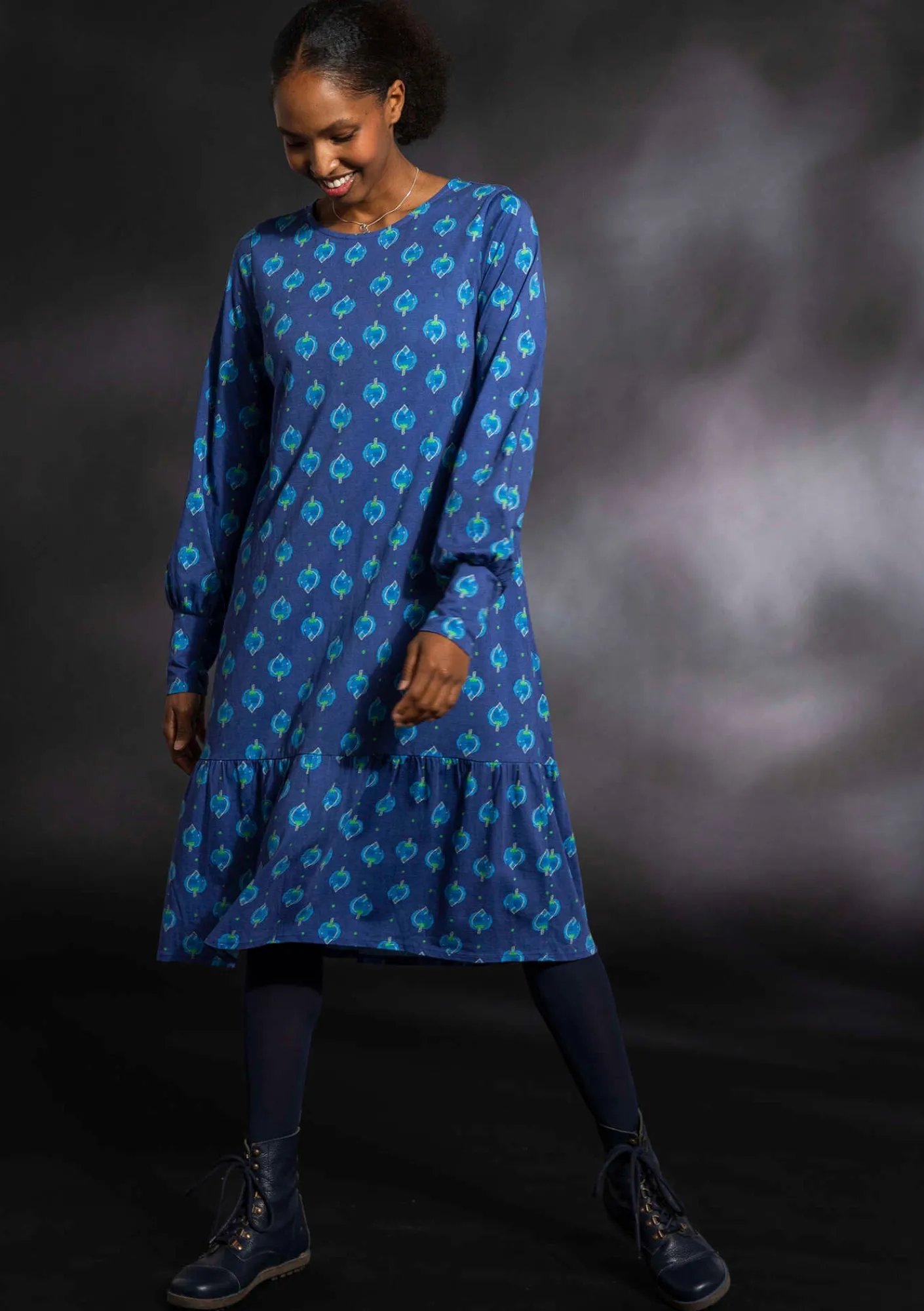 Gudrun Sjödén Kleider>Kleid „Katmandu“ aus Bio-Baumwolle/Modal Lupine