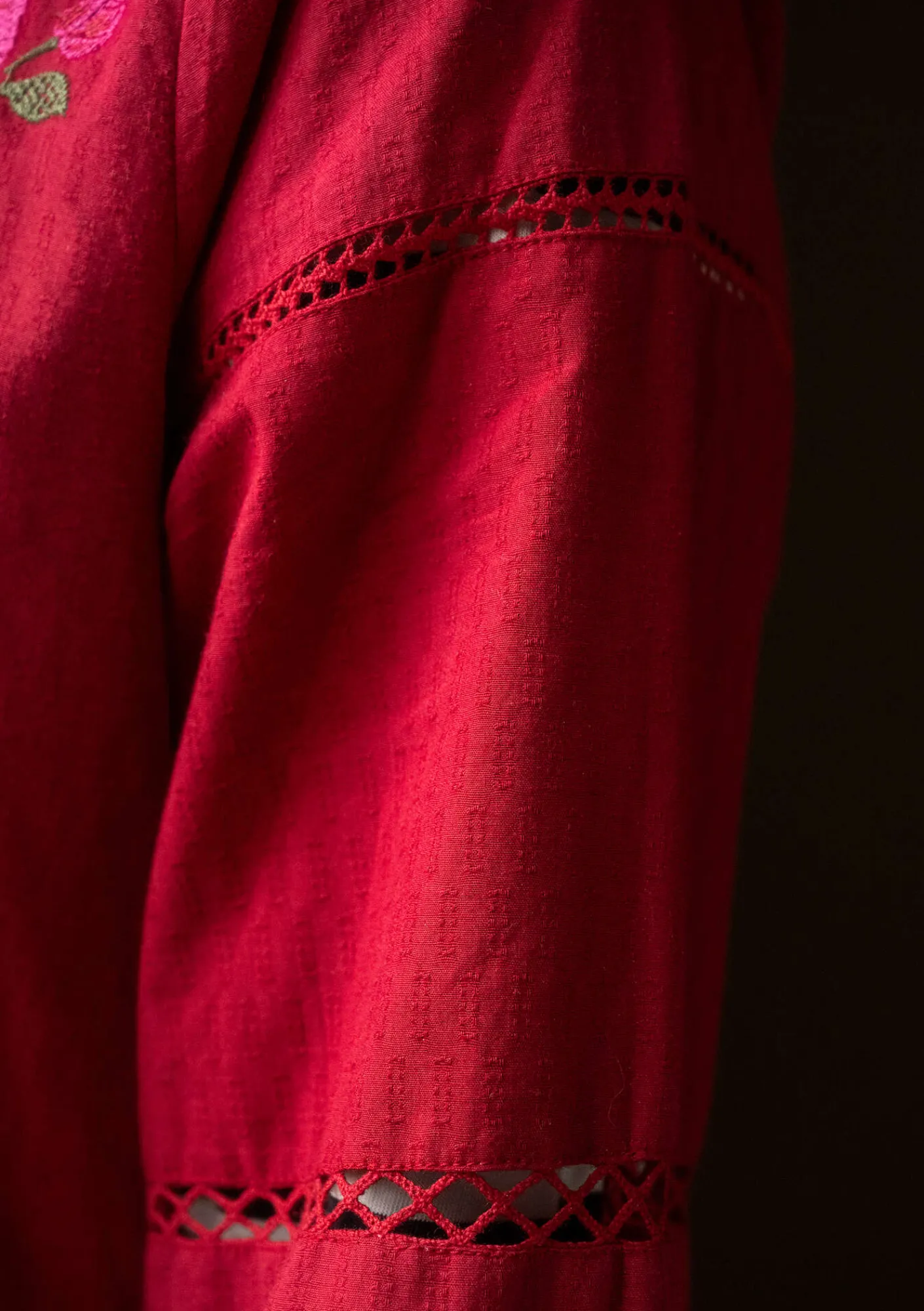 Gudrun Sjödén Kleider>Kleid „Åland“ aus Bio-Baumwollgewebe Moosbeere