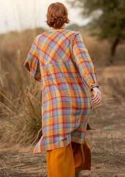 Gudrun Sjödén Kleider>Kleid „Skagen“ aus Bio-Baumwollgewebe Gebranntesiena