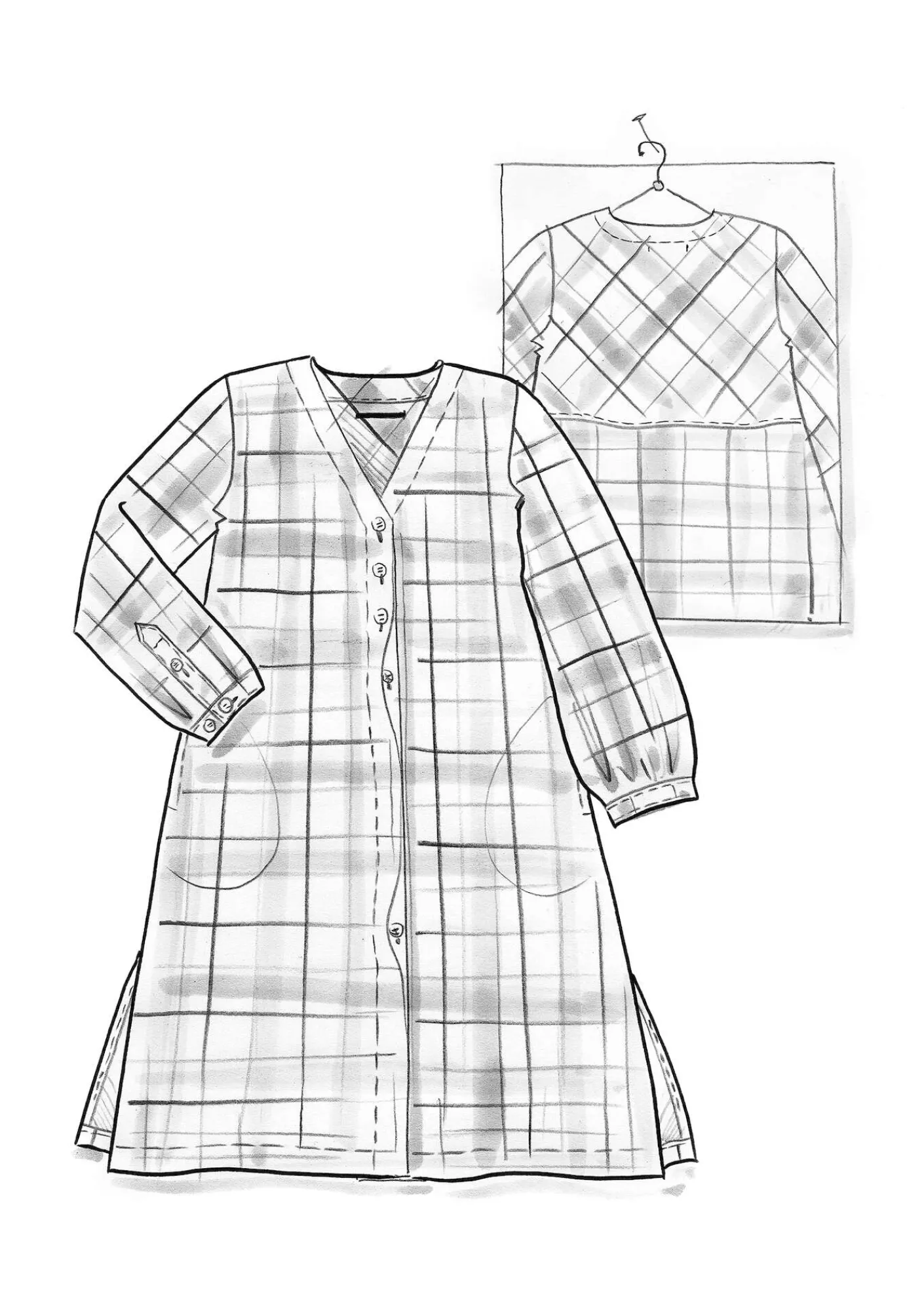 Gudrun Sjödén Kleider>Kleid „Skagen“ aus Bio-Baumwollgewebe Gebranntesiena