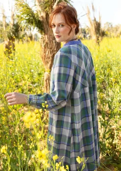 Gudrun Sjödén Kleider>Kleid „Skagen“ aus Bio-Baumwollgewebe Meeresgrün