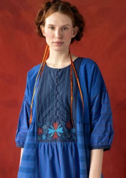 Gudrun Sjödén Kleider>Kleid „Sofia“ aus Bio-Baumwollgewebe Bläuling