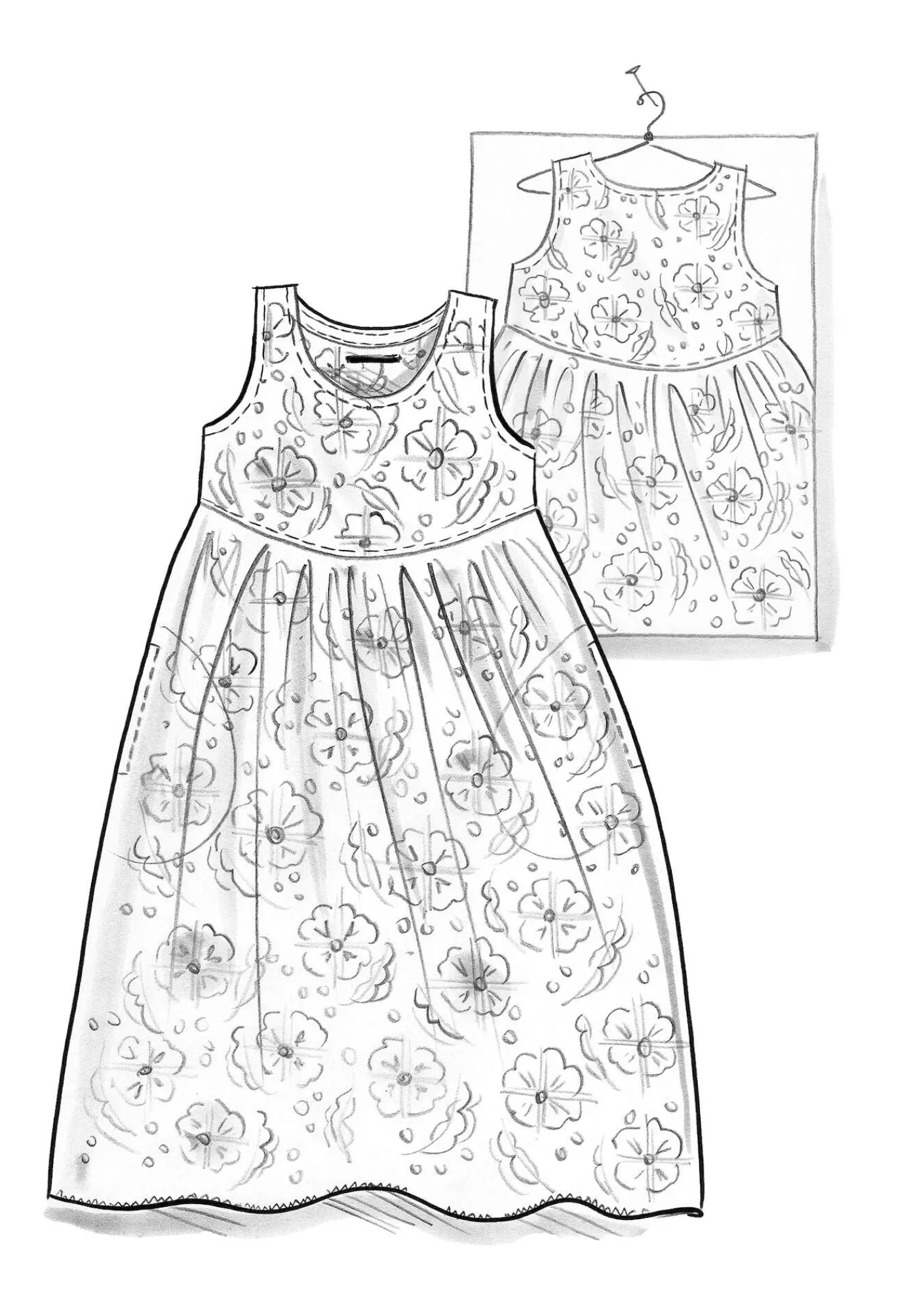 Gudrun Sjödén Kleider>Kleid „Öst“ aus Bio-Baumwollgewebe Hellpfirsich