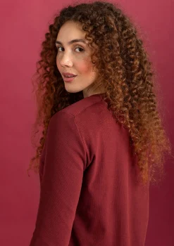 Gudrun Sjödén Pullover & Shirts>Knopfleistenshirt aus Bio-Baumwollripp Rost