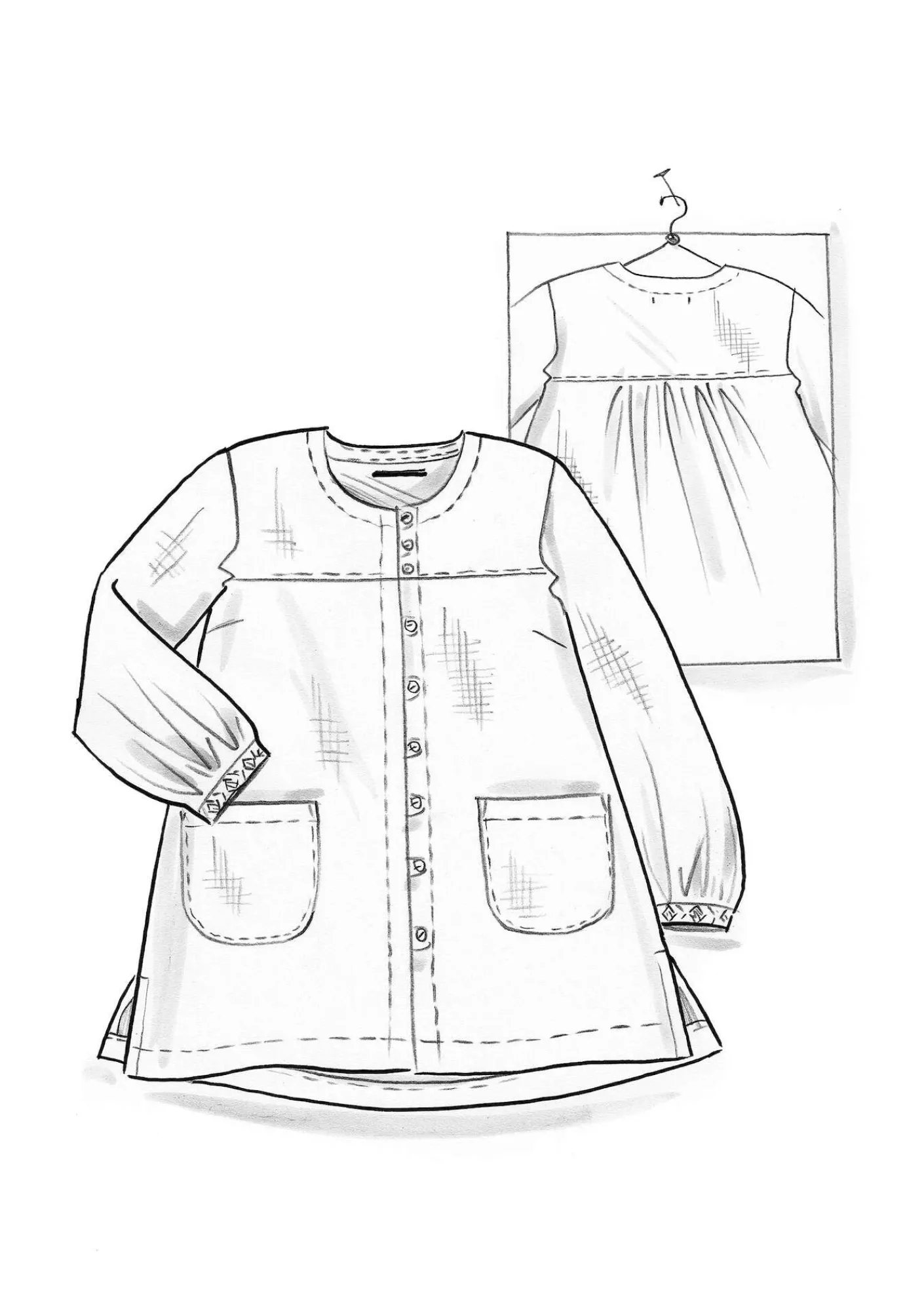 Gudrun Sjödén Blusen>Künstlerbluse „Asta“ aus Leinengewebe Senf