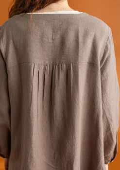 Gudrun Sjödén Blusen>Künstlerbluse „Asta“ aus Leinengewebe Hellkartoffel