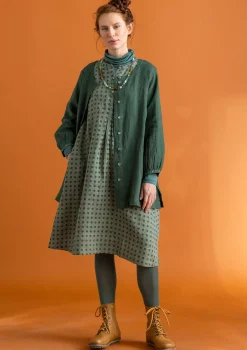 Gudrun Sjödén Blusen>Künstlerbluse „Asta“ aus Leinengewebe Dunkelgrün