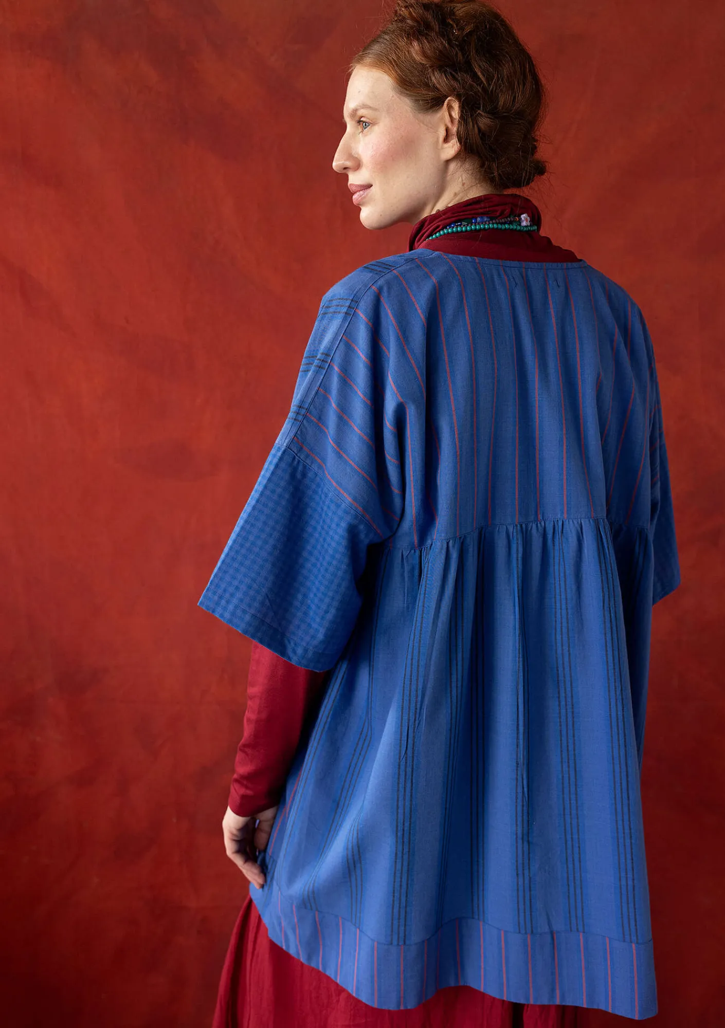 Gudrun Sjödén Blusen>Künstlerbluse „Sofia“ aus Bio-Baumwolle Bläuling