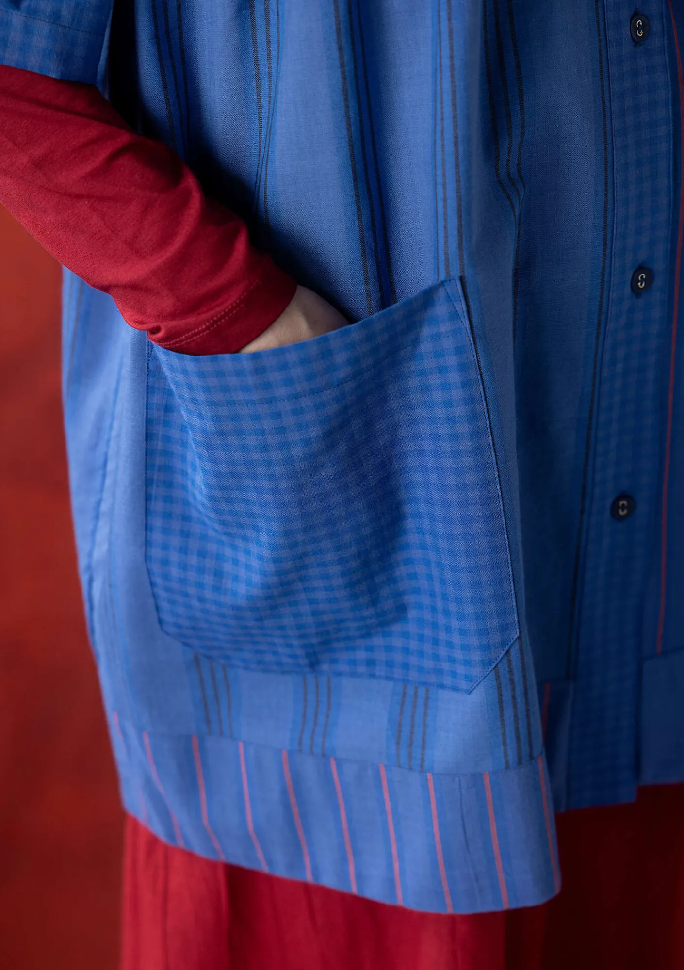 Gudrun Sjödén Blusen>Künstlerbluse „Sofia“ aus Bio-Baumwolle Bläuling