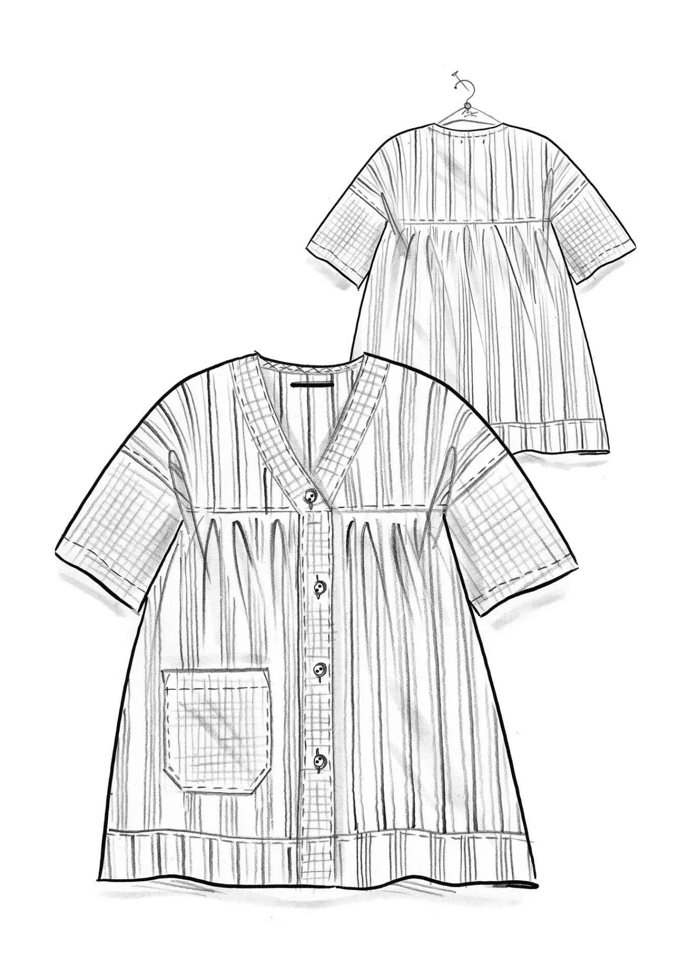 Gudrun Sjödén Blusen>Künstlerbluse „Sofia“ aus Bio-Baumwolle Bläuling