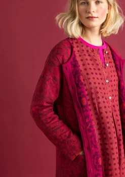 Gudrun Sjödén Strickjacken>Langstrickjacke „Astrid“ aus Bio-/Recycling-Baumwolle Granatapfel