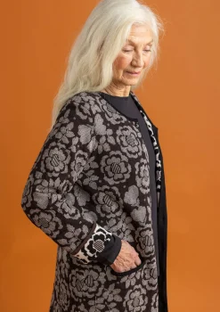 Gudrun Sjödén Strickjacken>Langstrickjacke „Astrid“ aus Bio-/Recycling-Baumwolle Schwarz