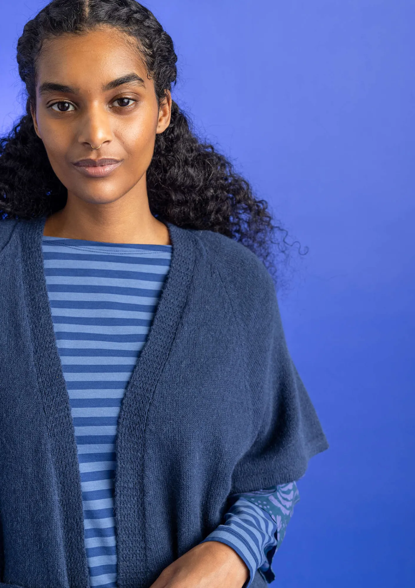 Gudrun Sjödén Strickjacken>Langstrickjacke aus Alpakagemisch Indigo